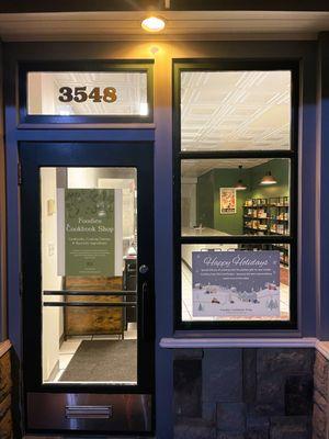 Front entrance to Foodies Cookbook Shop located at 3548 Main Street Stratford, CT