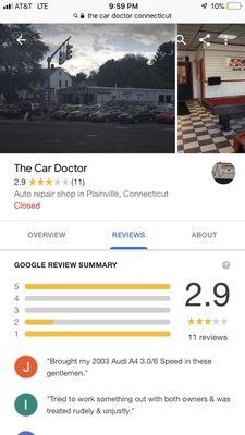 2.9 Google review in comparison to yelp review.