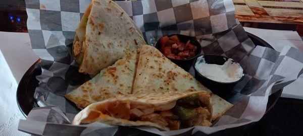 Chicken quesadilla-- so good!