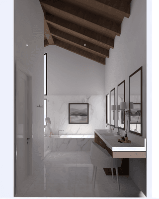 Bathroom vanity renovation bringing functional design and timelessness to a beautiful waterfront home