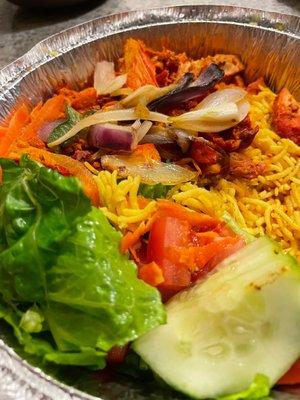 Chicken halal platter with healthy side of salad!