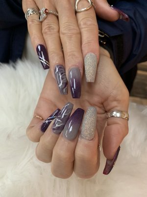 Gray to purple ombré