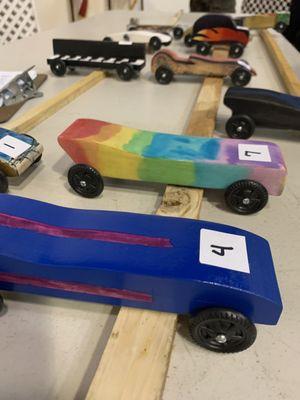 Royal Rangers Outpost 68 Orange County First Assembly of God Pinewood Derby cars