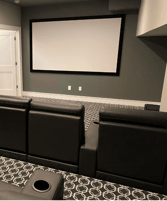 Home Theater Room with stadium seating.