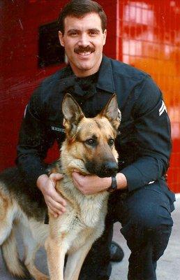 Adam Bercovici and Gauner LAPD K9 1990