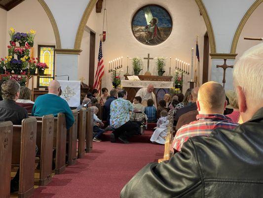 The children's message at Easter, the Resurrection of Our Lord.