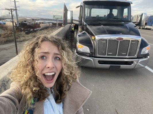 A casual stroll down I-15 to the car of my family member giving me a ride.