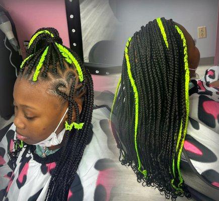 Kid box braids