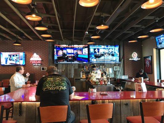 Nice bar area with large TVs