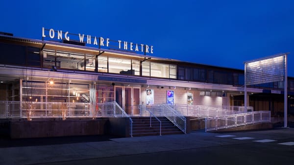 Theatre facade at night