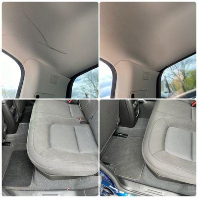 Interior detailing, headliner cleaning