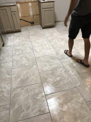 New tile in kitchen