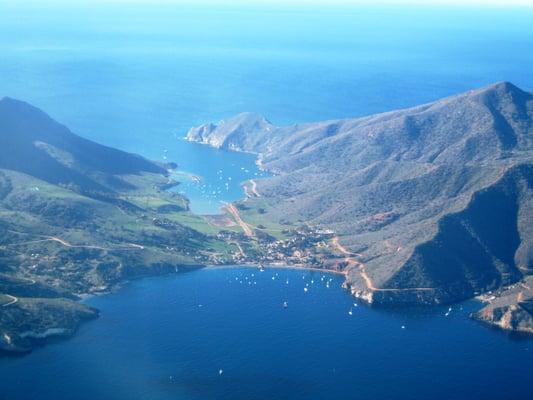 Looking south over lovely Isthmus Cove to Cat Harbor in the back.