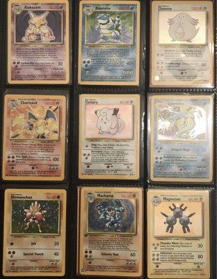 50/50 raffle prize is Pokémon base set 100% complete set near mint