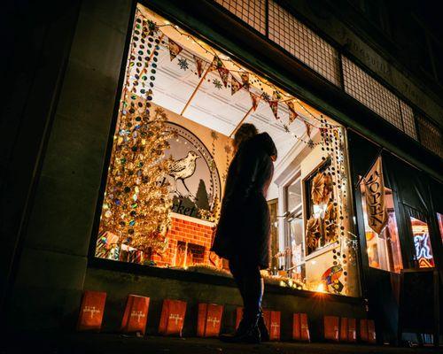 Front window at Christmas.