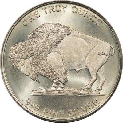 One Troy Ounce .999 Fine Silver Buffalo Round