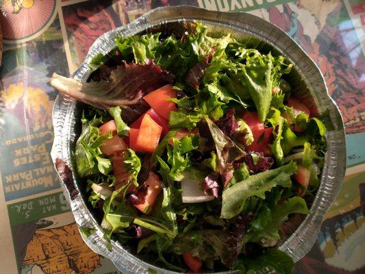 Salad packed with fresh greens