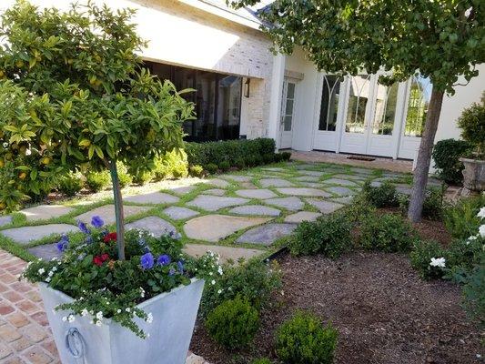 flagstone with flowers