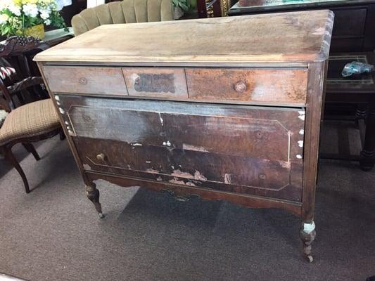 What the dresser looked like before refinishing