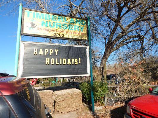 Timberline Nursery sign