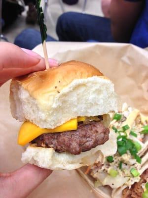 Angus beef slider on Hawaiian bread