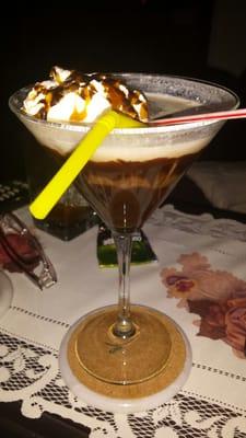 Chocolate Vodka Kahlua Martini... I make with Hershey Real Syrup and Crystal Skull Vodka I get from Flicks .