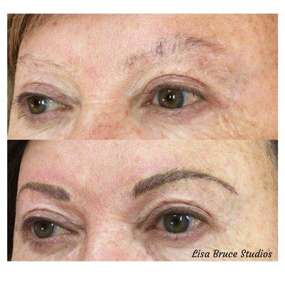 What fun to see the difference! 
 Eyebrows Tattooed by Lisa Bruce