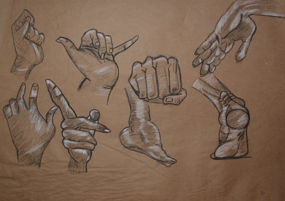 Hands and feet drawings I made in my art class