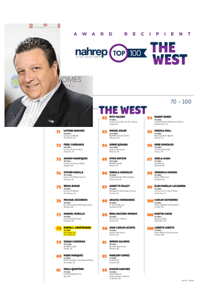 im honor to get this award from NAHREP TOP 100 IN THE WEST