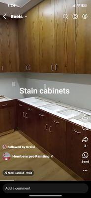 Stain cabinets