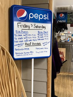 Friday and Saturday specials