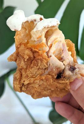 Great gas-station fried chicken with light cajun sauce.