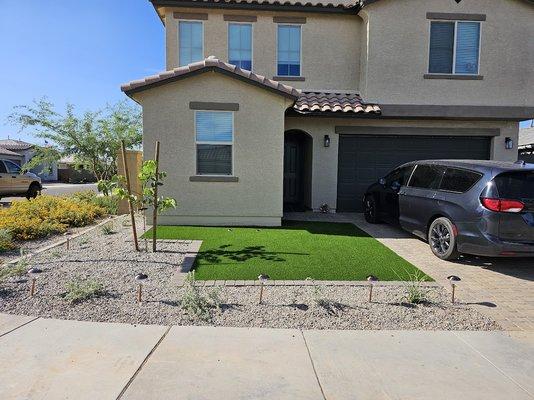 Front-yard Turf, All new Plants, all new Gravel