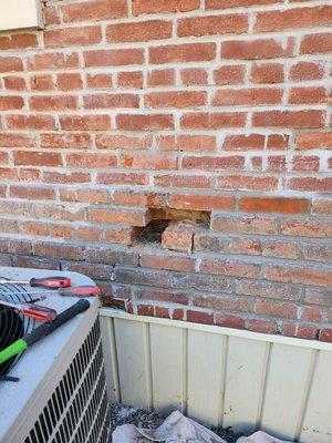 Bricks wall needing to be repointed and repaired