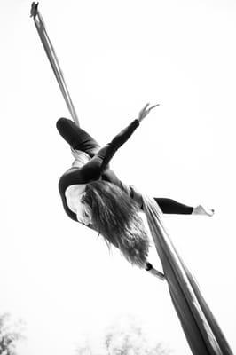 Upside down on silks :)