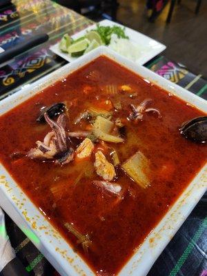 Spicy seafood soup