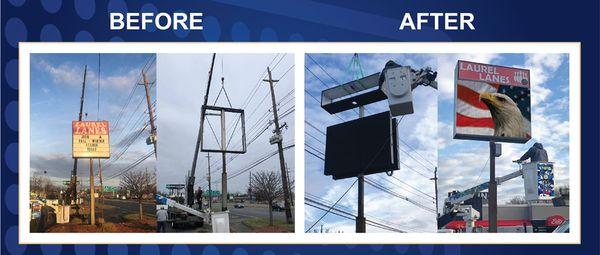 Existing pylon with a Digital upgrade with new static sign.  (Budget $35k-40k)