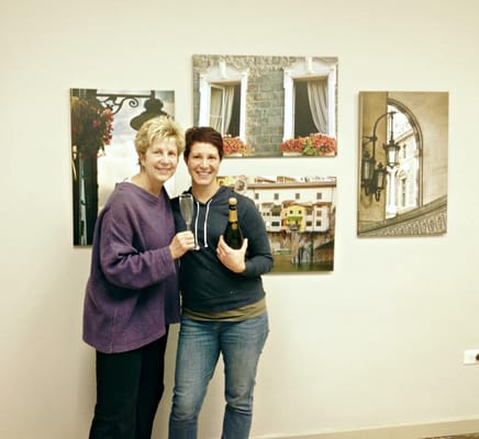 Owner Anne-Marie Wright with artist Dr. Marilue Cook.  Dr. Cook's artwork can be seen in our office!