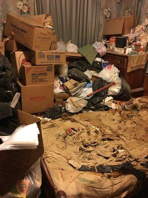 Hoarder's bedroom