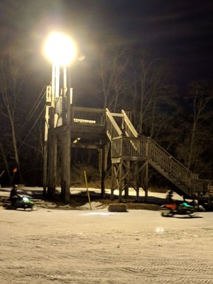 Laps around the course. Zipline staircase in the background. It's now closed down.