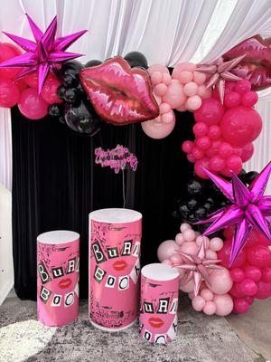 Mean girls theme balloon garland.