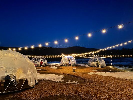 Private globe huts & also a yurt