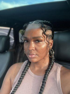 Availability suggested this style versus a plain two braids I asked for