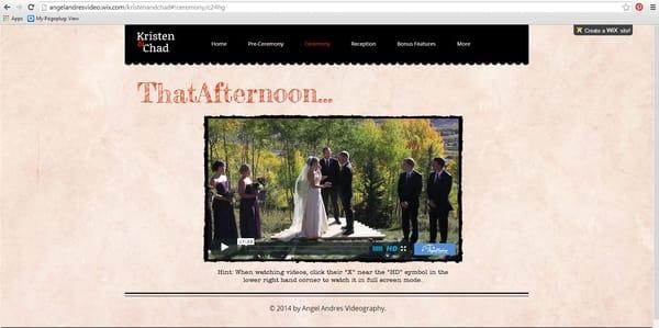 I now offer customized wedding video websites and hosting! It's your DVD on a password protected website to easily share. :-)