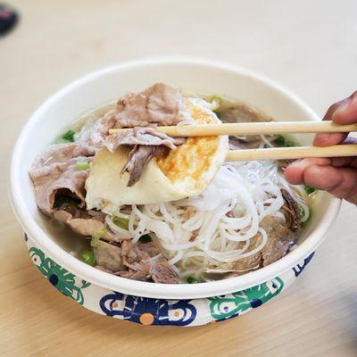 Combo Pho with a fried egg