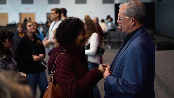 Senior Pastor Lawson Perdue during prayer ministry.