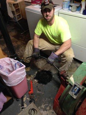 Removing roots from the main sewer line