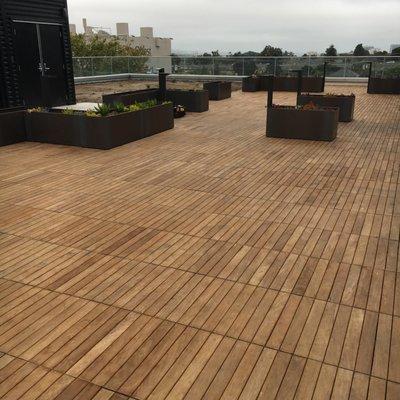 Rooftop-access IPE 2x2 Panel  Deck/Patio - Pedestal Decking System Installation