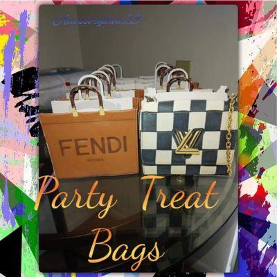 Custom purse party treat bags this item you can choose from any purse brand that you would like and have it customized to fit your event