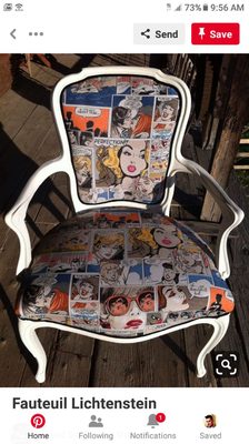 example of chair painted in pop-art style.